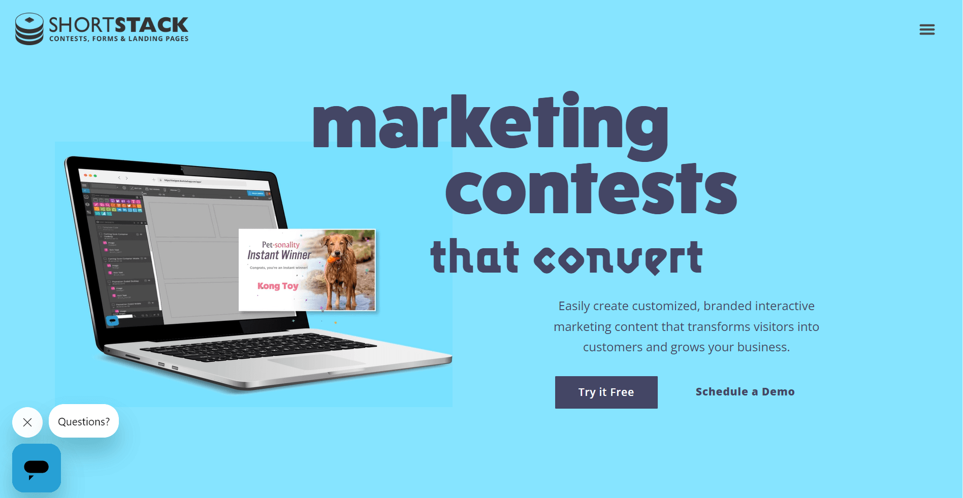 ShortStack - marketing contests that convert - easily create customized, branded interative marketing content that transforms visitors into customers and grows your business.