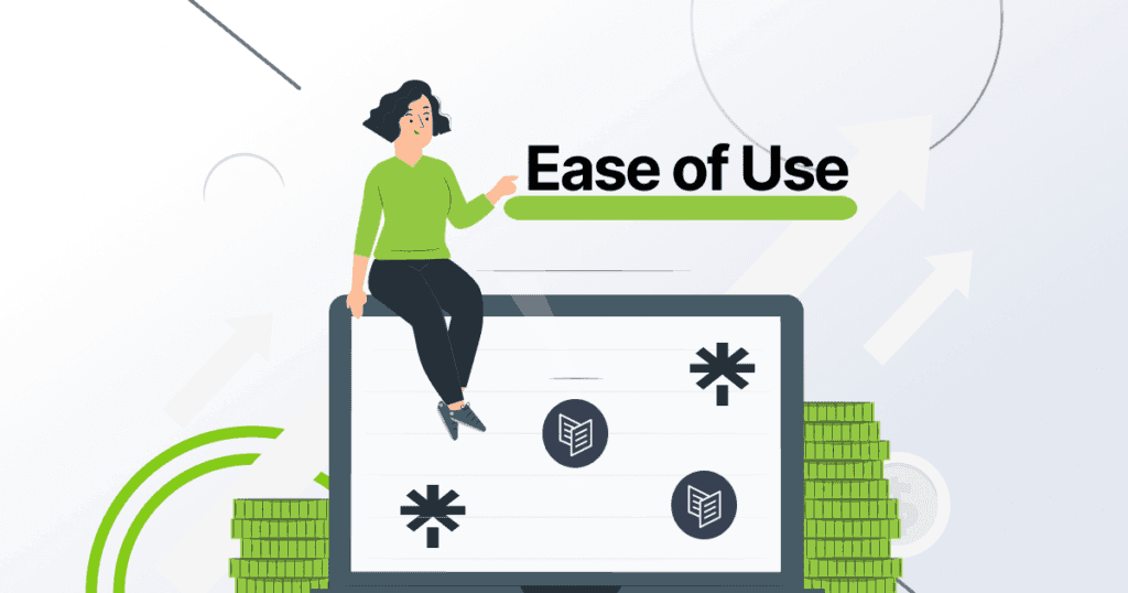 An illustration which a gril points out ease of use - Linktree Vs. Carrd