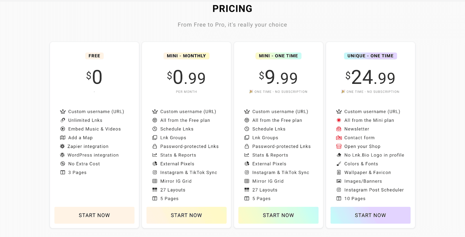 Lnk.Bio Pricing 