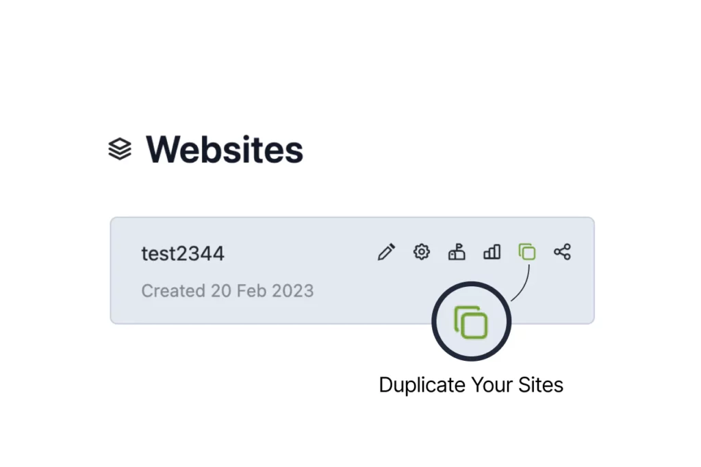 The duplicate button on a Limey Site card in the Limey webapp