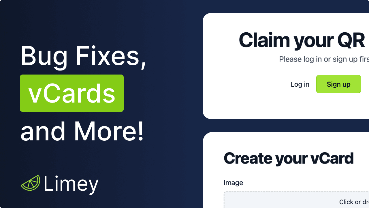 Limey bug fixes, vcards, and more! Newsroom update.