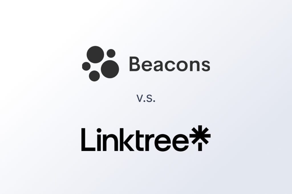 Why Compare Beacons and Linktree? The image shows logos of Beacons and Linktree